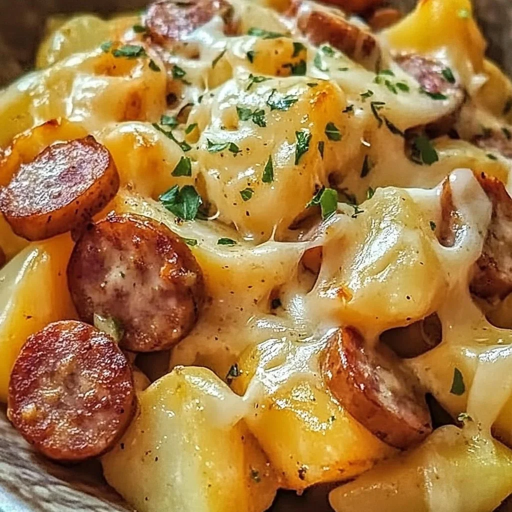 Cheesy Ranch Potatoes and Smoked Sausage