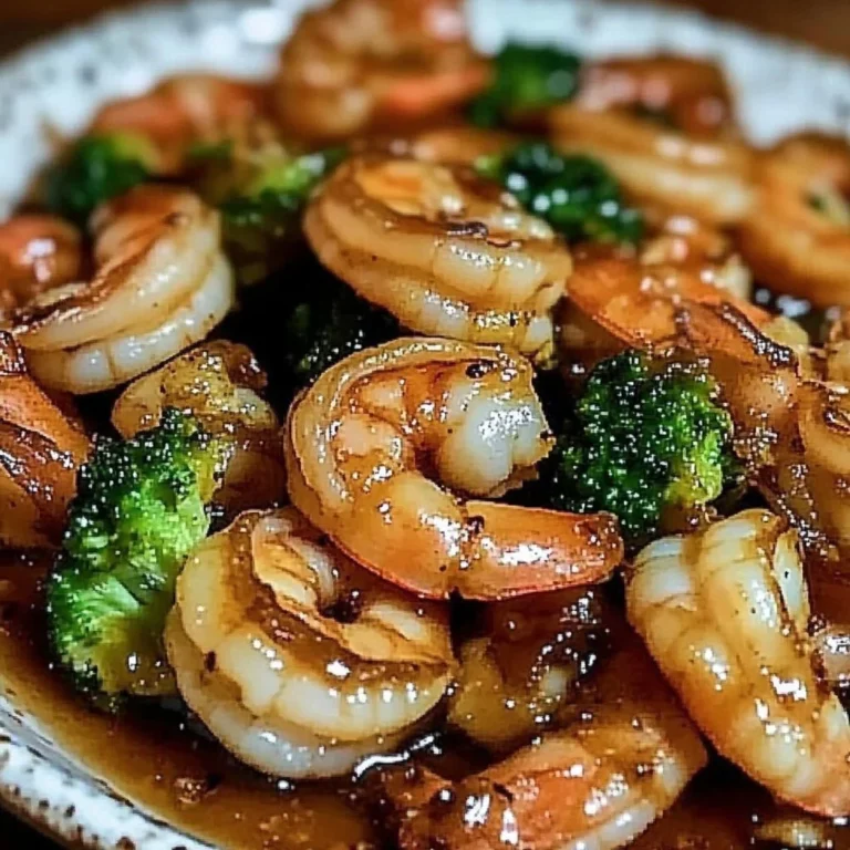 Delicious high-protein honey garlic shrimp served on a platter