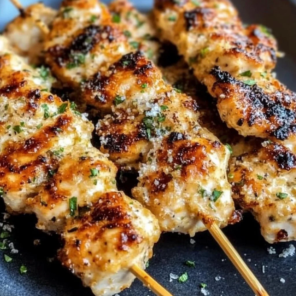 Ranch Garlic Parmesan Chicken Skewers