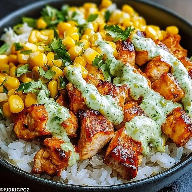 Delicious Street Corn Chicken Rice Bowl with vibrant toppings and flavors