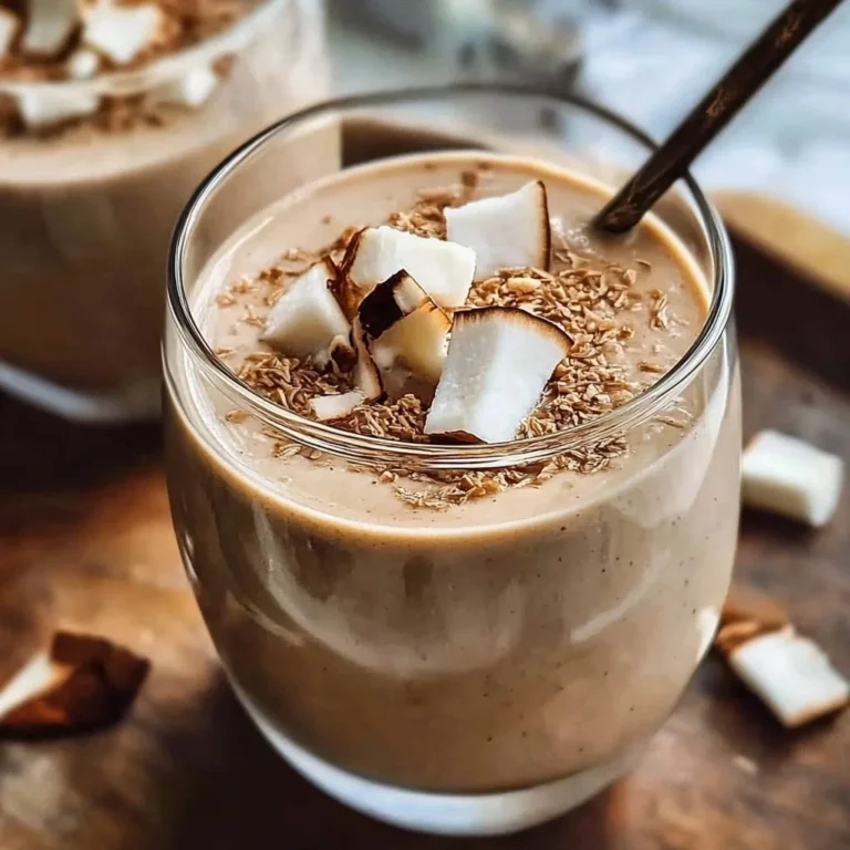 Delicious Coconut Coffee Smoothie made with coconut cream and brewed coffee