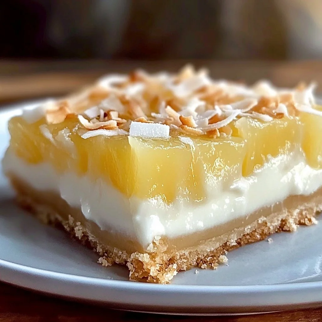 Irresistible Coconut Pineapple Cream Pie Bars