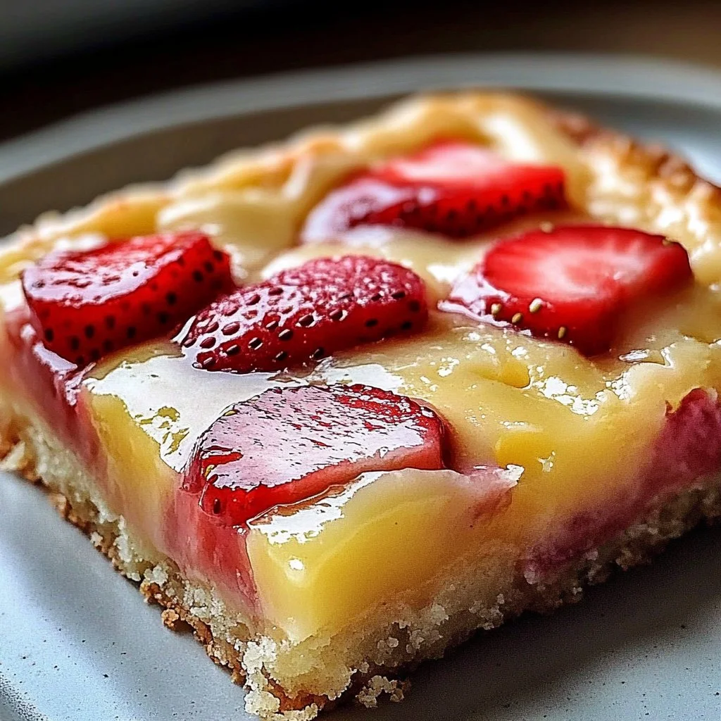 Irresistible Lemon Bars with Strawberry Swirl