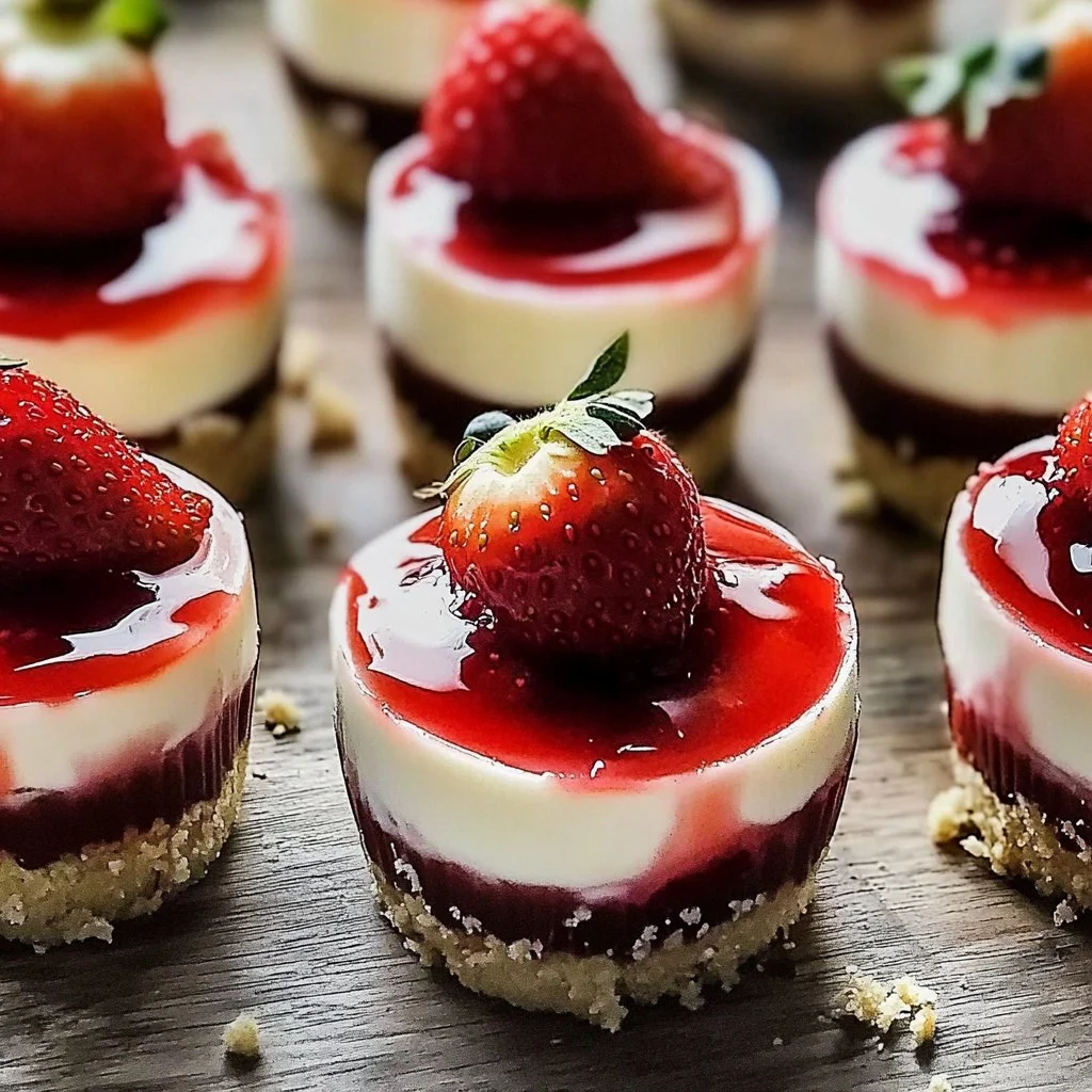 Irresistible strawberry cheesecake cups with fresh strawberries and creamy filling.