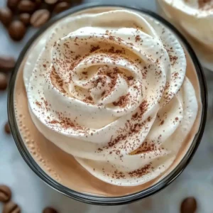 Delicious espresso whipped cream topping for dessert and coffee drinks