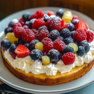 Irresistible mascarpone olive oil berry cake garnished with fresh berries