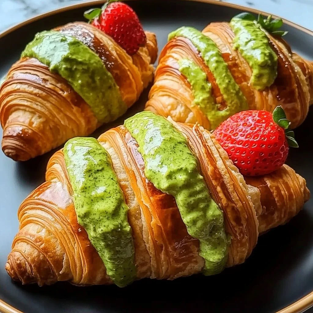 Irresistible Strawberry Matcha Croissants