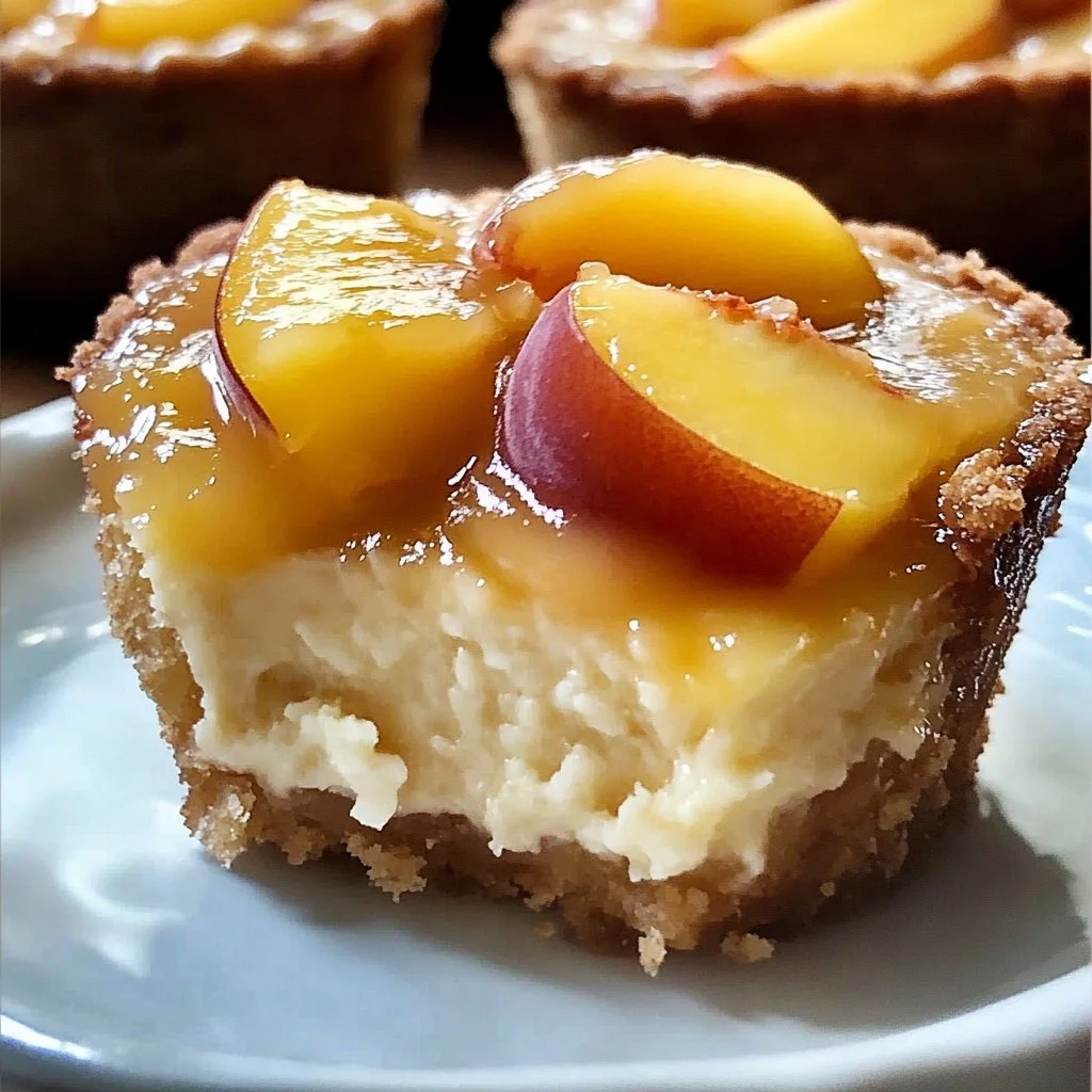 Mini Peach Cobbler Cheesecakes