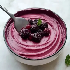 Delicious Mulberry Mousse Cake filling ready for dessert