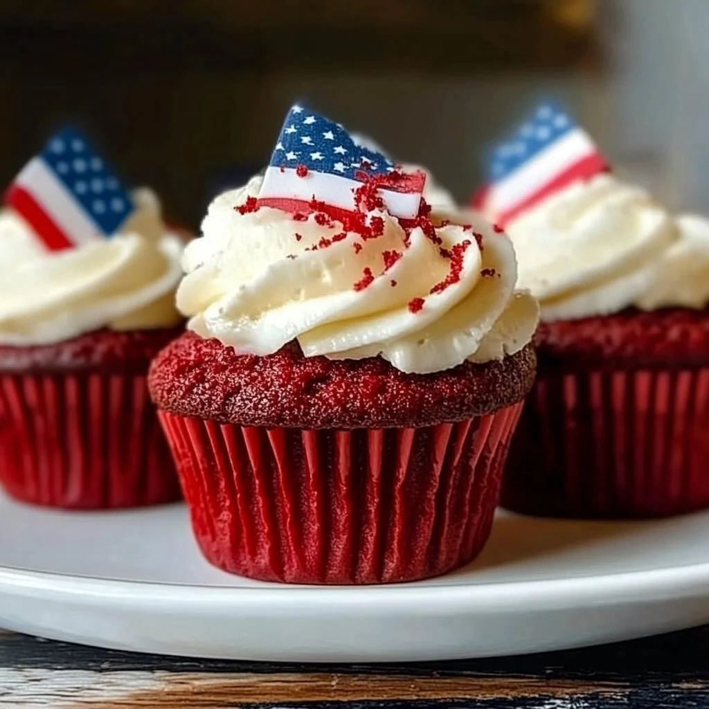 Patriotic Red Velvet Cupcakes