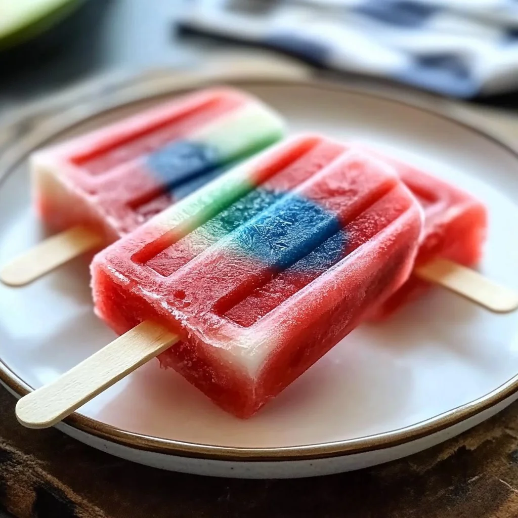 Patriotic Watermelon Popsicles